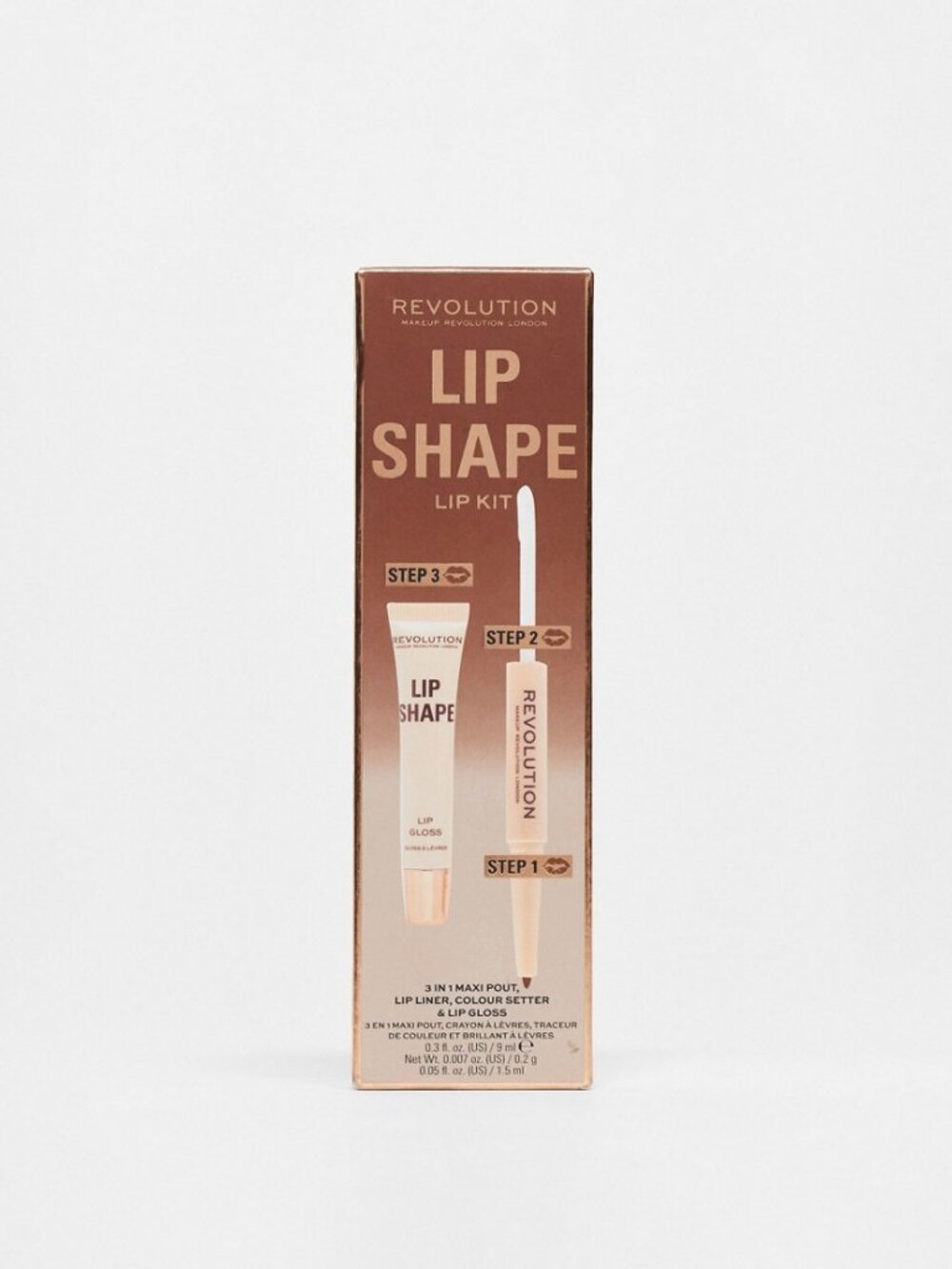 Revolution Beauty 3 in 1 Lip Shape Kit - Coco Brown